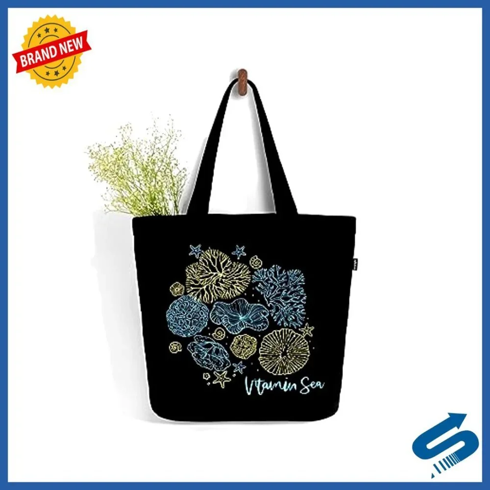 Large Canvas Tote Bag with Zipper Pocket Durable Reusable Utility Shoulder Bag
